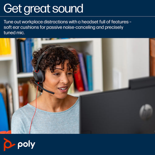 POLY Blackwire 5220 Stereo USB-C Headset +3.5mm Plug +USB-C/A Adapter POLY Blackwire 5220 Stereo USB-C Headset +3.5mm Plug +USB-C/A Adapter